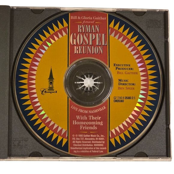 Bill and Gloria Gaither Ryman Gospel Reunion CD Live From Nashville 1995 - Picture 6 of 6